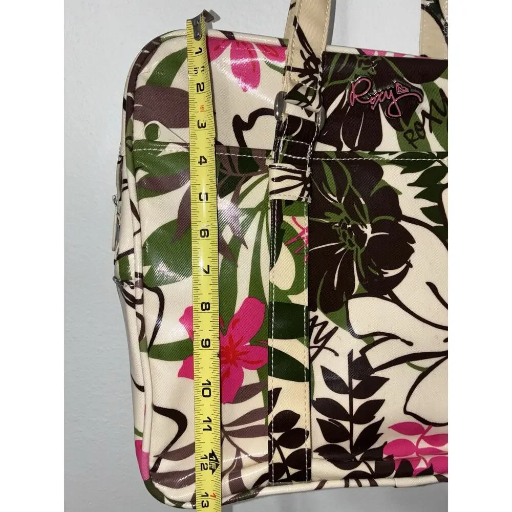Vintage Y2K Roxy Luggage Weekend Bag Purse Handbag Carry On Aloha Floral Cream
